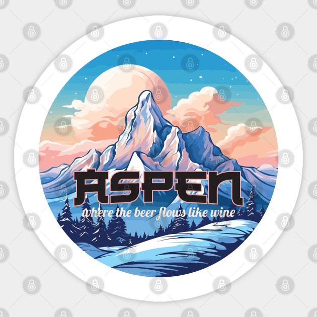 Aspen Vintage Sticker by Geminiguys